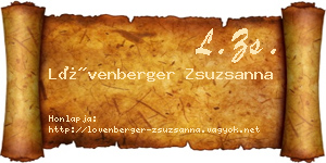 Lövenberger Zsuzsanna névjegykártya